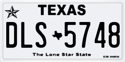 TX license plate DLS5748