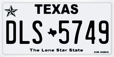 TX license plate DLS5749