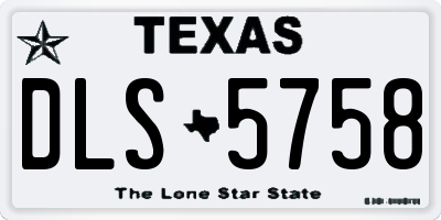 TX license plate DLS5758