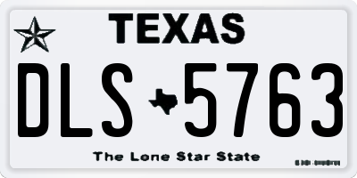 TX license plate DLS5763