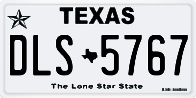 TX license plate DLS5767
