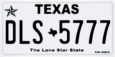 TX license plate DLS5777