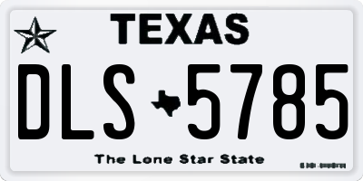 TX license plate DLS5785