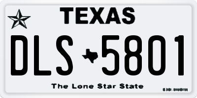 TX license plate DLS5801