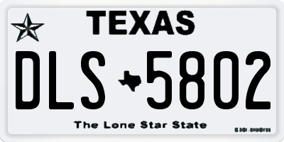 TX license plate DLS5802