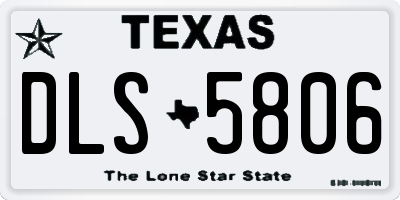 TX license plate DLS5806