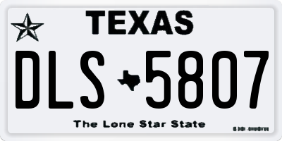 TX license plate DLS5807