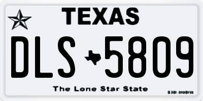 TX license plate DLS5809