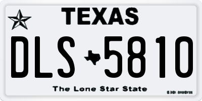 TX license plate DLS5810
