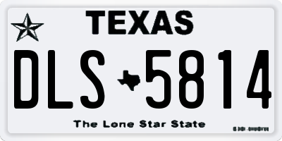 TX license plate DLS5814