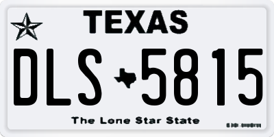 TX license plate DLS5815