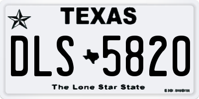 TX license plate DLS5820