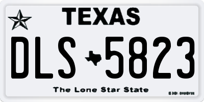 TX license plate DLS5823