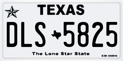 TX license plate DLS5825