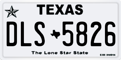 TX license plate DLS5826