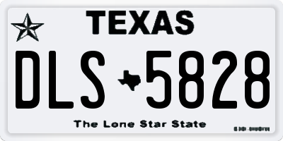 TX license plate DLS5828