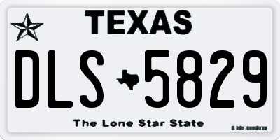 TX license plate DLS5829