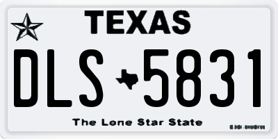 TX license plate DLS5831