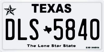 TX license plate DLS5840