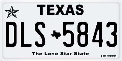 TX license plate DLS5843