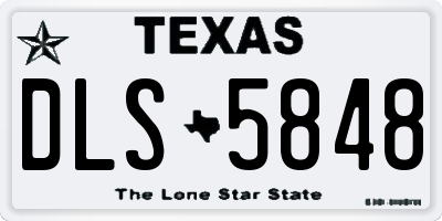 TX license plate DLS5848