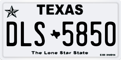 TX license plate DLS5850