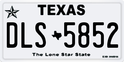 TX license plate DLS5852