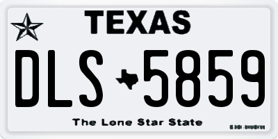 TX license plate DLS5859