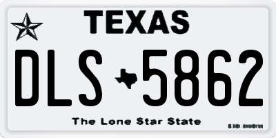 TX license plate DLS5862