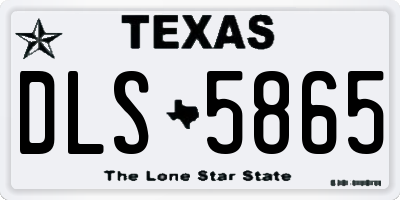 TX license plate DLS5865
