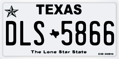 TX license plate DLS5866