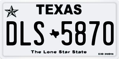TX license plate DLS5870