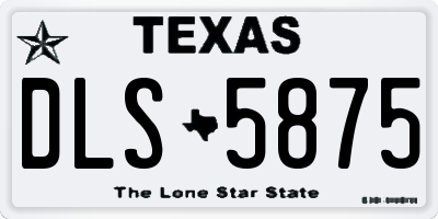 TX license plate DLS5875