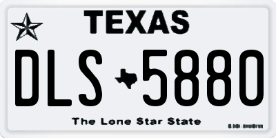 TX license plate DLS5880