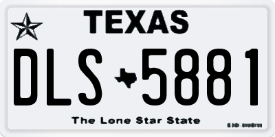 TX license plate DLS5881