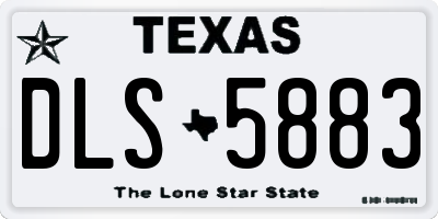 TX license plate DLS5883