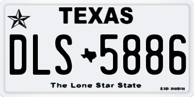 TX license plate DLS5886