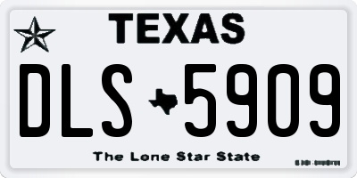TX license plate DLS5909