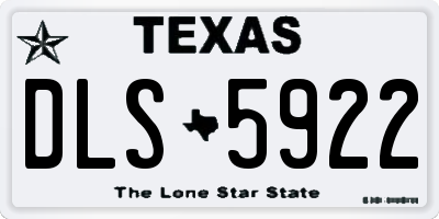 TX license plate DLS5922