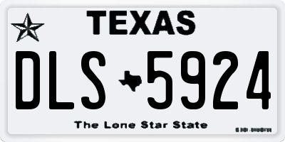 TX license plate DLS5924