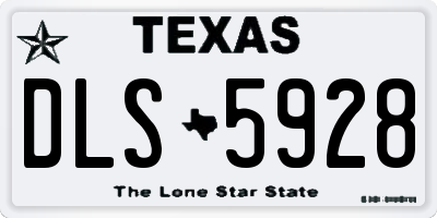 TX license plate DLS5928