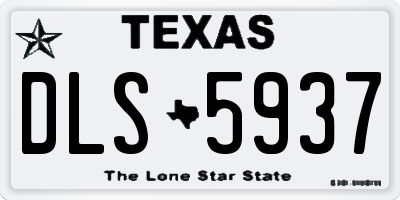 TX license plate DLS5937