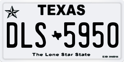 TX license plate DLS5950