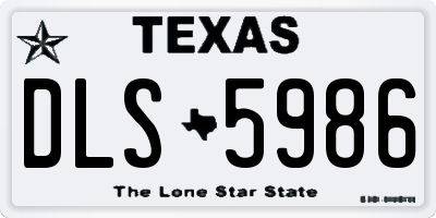 TX license plate DLS5986