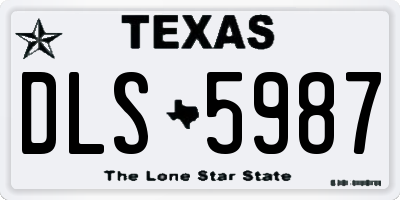TX license plate DLS5987