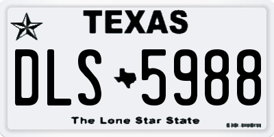 TX license plate DLS5988