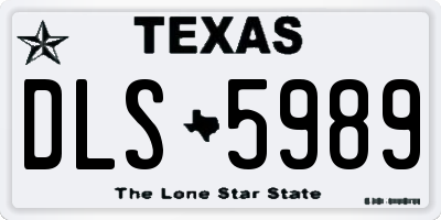 TX license plate DLS5989