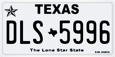 TX license plate DLS5996
