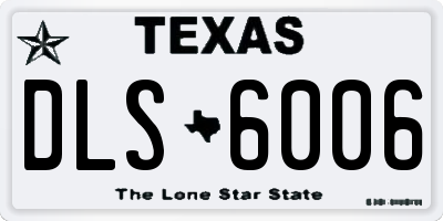 TX license plate DLS6006