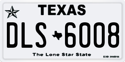 TX license plate DLS6008